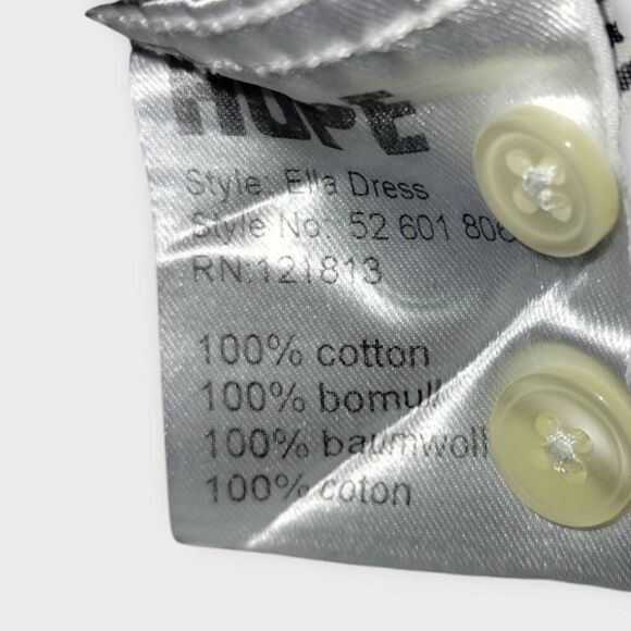 HOPE Womens Unravel Dress Sz 8 Navy Stripes‎ Button Front Collar Academia Casual - Picture 8 of 11